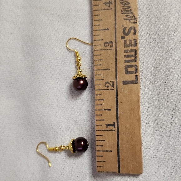 Purple beaded necklace and Earring set - Picture 6 of 12